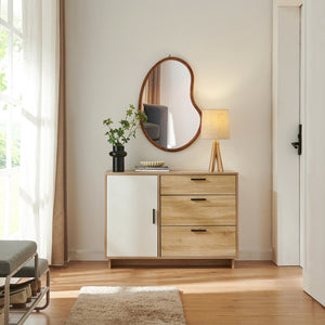 Sideboard Kenta 100x35x72 cm Sonoma-ekoptik/Vit [en.casa]