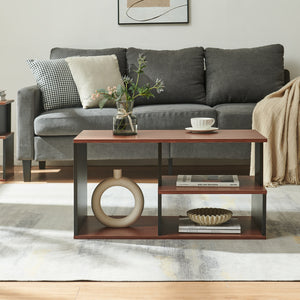 Soffbord Trond 80x40x42 cm Svart/Valnöt [en.casa]