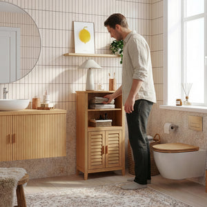 Sidobord Rirg 92x50x25 cm Bambus Natur [en.casa]