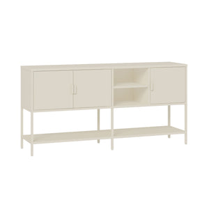 Sideboard Kliri stål 160x40x80 cm krämvit [en.casa]