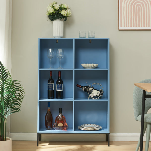 Bokhylla Colwyn 120x80x30 cm Blå [en.casa]