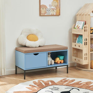 Skobänk Colwyn 80x40x45 cm Blå [en.casa]