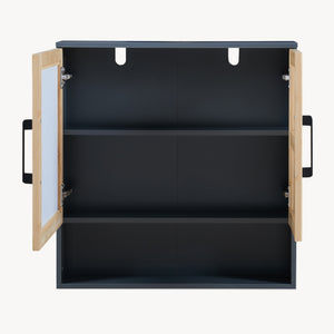 Spegelsskåp Svanes 58x56x13 cm Mörkgrå/Natur [en.casa]