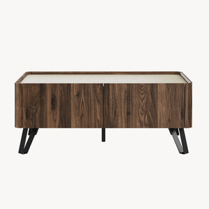 Soffbord Trorlon 100x50x40 cm Valnötslook/Travertin [en.casa]