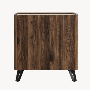 Byrå Trorlon 83x80x40 cm valnötslook/travertin [en.casa]