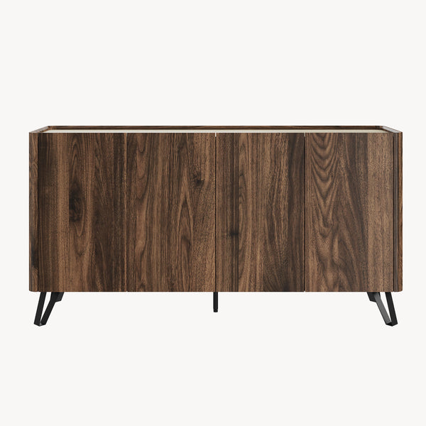 Sideboard Trorlon 160x40x83 cm valnötoptik/travertin [en.casa]