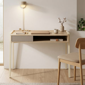 Skrivbord Boderas 107x55x78 cm Beige/Travertin [en.casa]