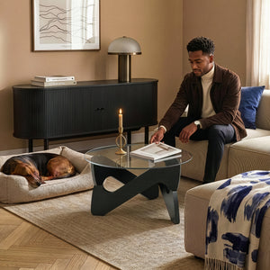 Soffbord Reypio Ø70x35 cm Svart/Grå [en.casa]