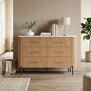 Byrå Kokunse med 6 lådor 120x42x78 cm eklook [en.casa]
