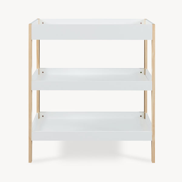 Skötbord Oupilu med 2 hyllor 91x82x53 cm Vit [en.casa]