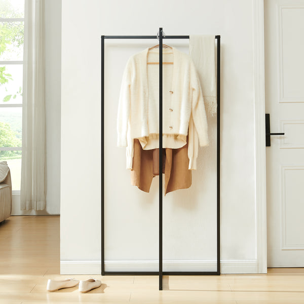 Garderobsställ Norjad 160x80x41 cm Metall Svart [en.casa]