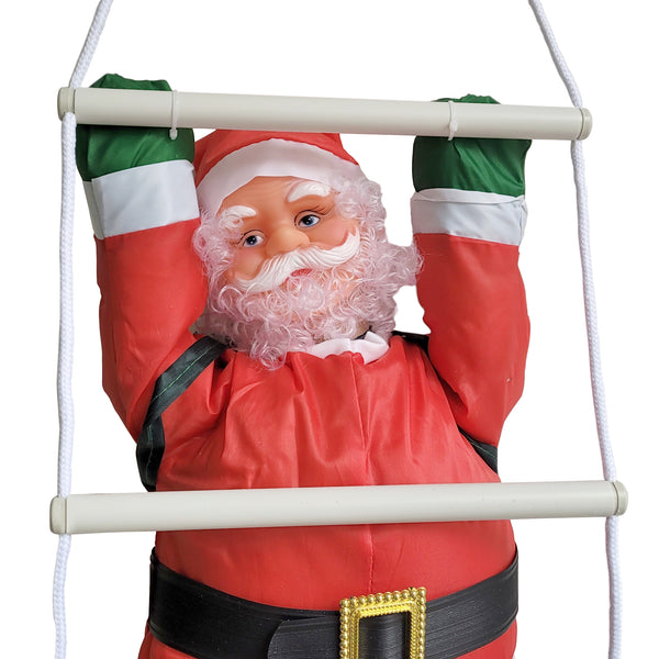 Klättrande tomte med stege 85x25cm upphängbar textil, plast [en.casa]