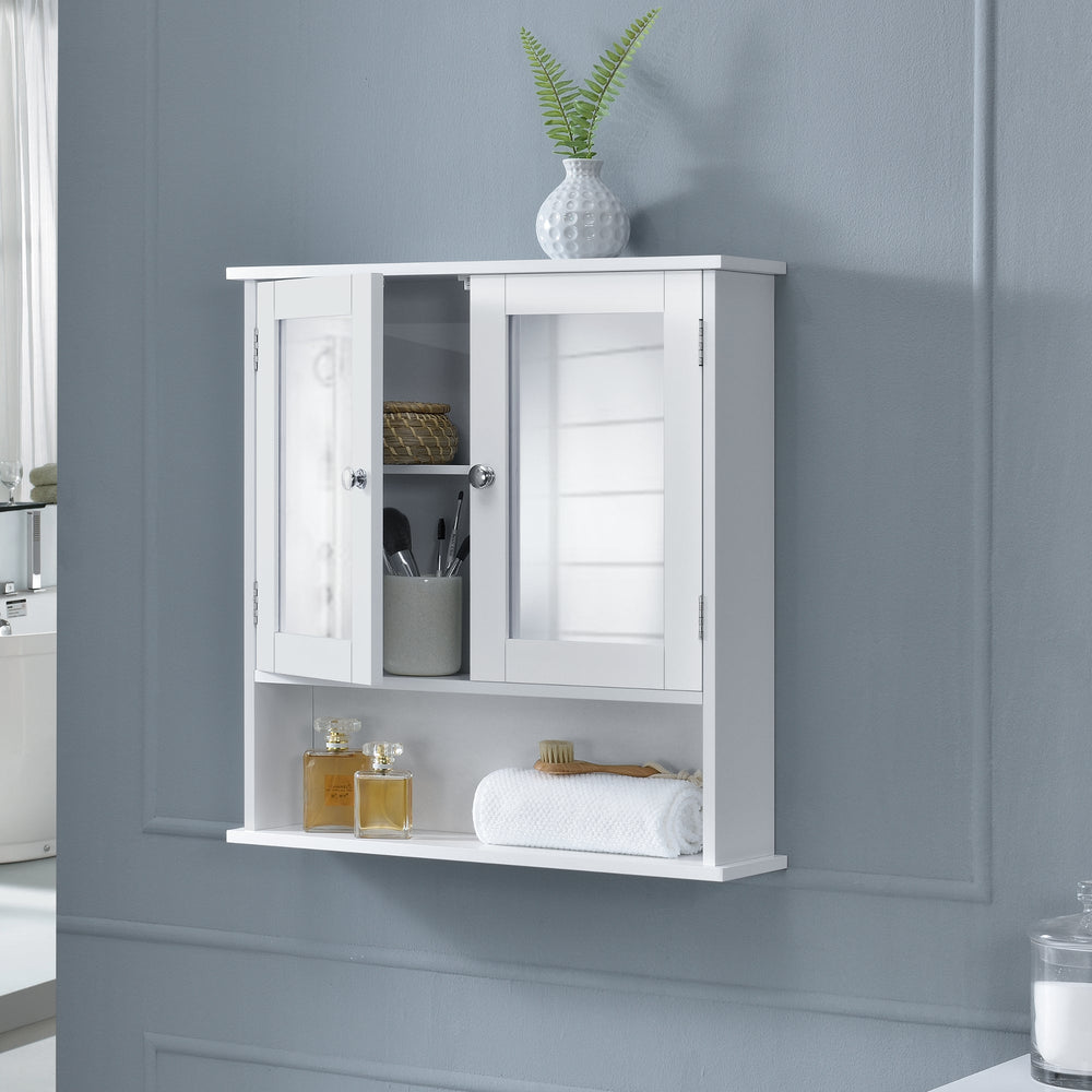Badrumsskåp Locust 58x56x13 cm Vit [en.casa] - premiumXL