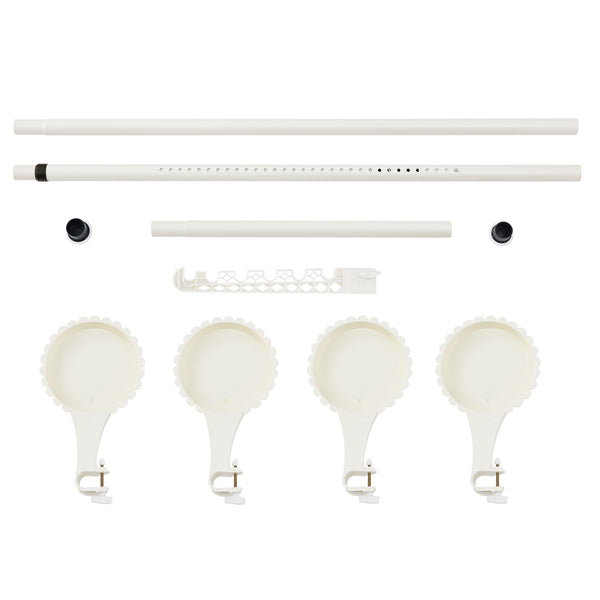 Teleskopisk växtställ 110-305 cm metall vit [en.casa]