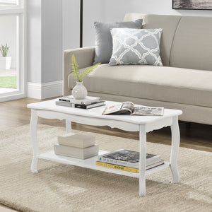Soffbord vintage shabby chic stil 87,5x40x42cm vit [en.casa]