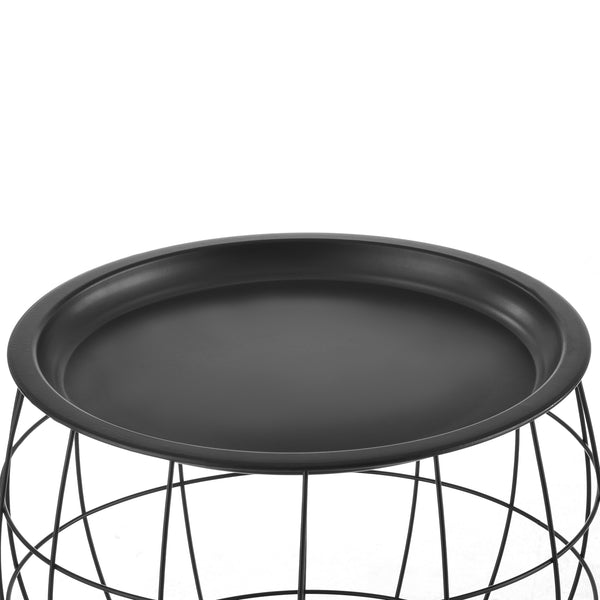 Soffbord set om 3 avtagbar bordsskiva svart [en.casa]