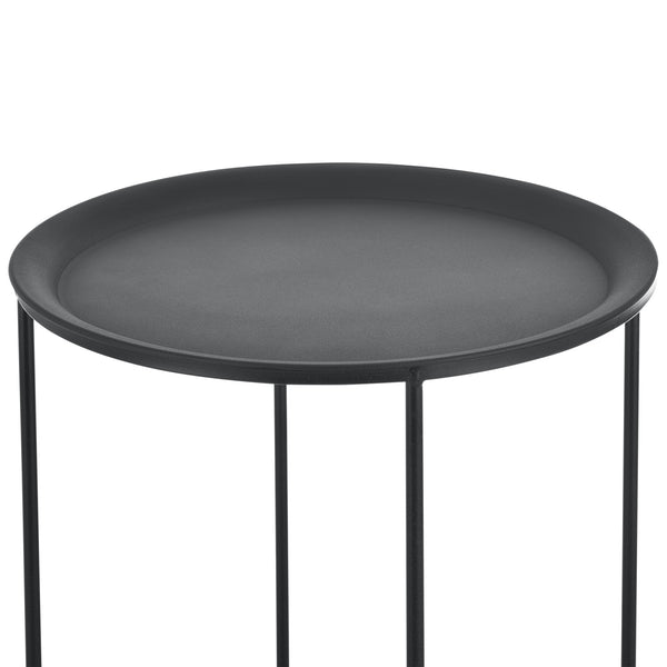 Soffbord set om 3 metall svart [en.casa]