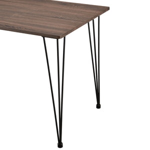 Elegant matbord med hårnålsben stål MDF svart valnötsfärg plats för 4 personer [en.casa]