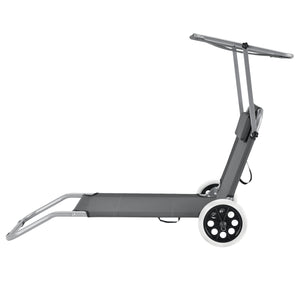 Solsäng med tak och hjul mörkgrå 4 lägen [casa.pro]