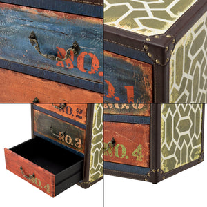Byrå Goslar med 4 lådor 66x40x30cm MDF konstläder flerfärgad [en.casa]