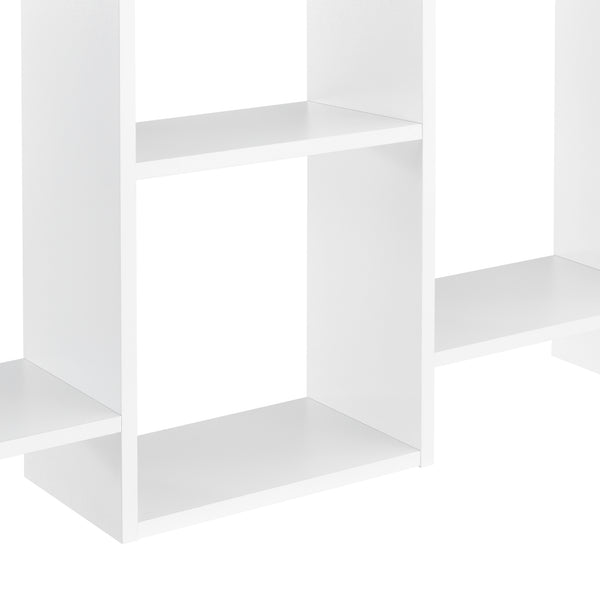 Vägghylla Jessheim med 7 fack 161x18x65cm vit matt lackad [en.casa]