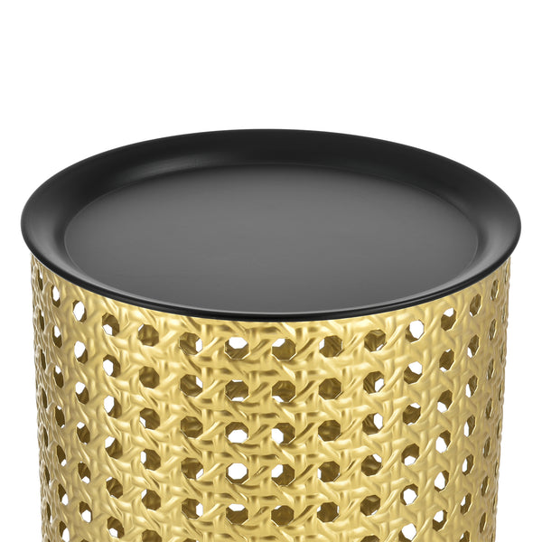 Soffbord Theux set om 2 avtagbar bordsskiva svart guld [en.casa]