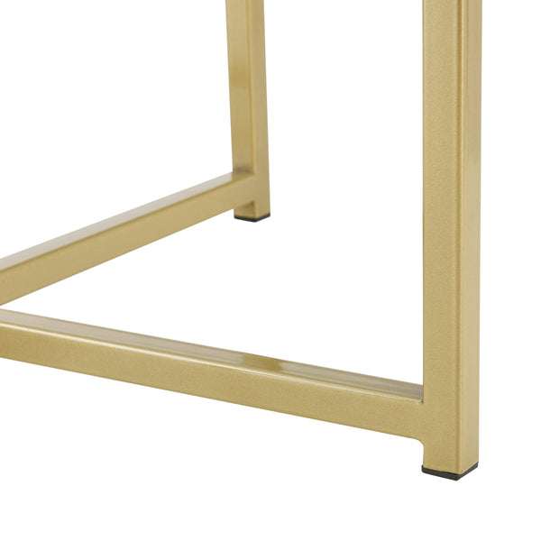 Sidobord Alavieska rund Ø50x42cm stål glas guld [en.casa]