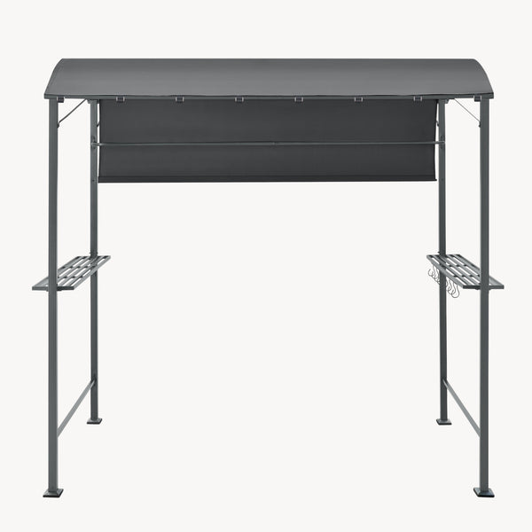 BBQ paviljong Pyrgos 215x220x140cm antracit mörkgrå [en.casa]