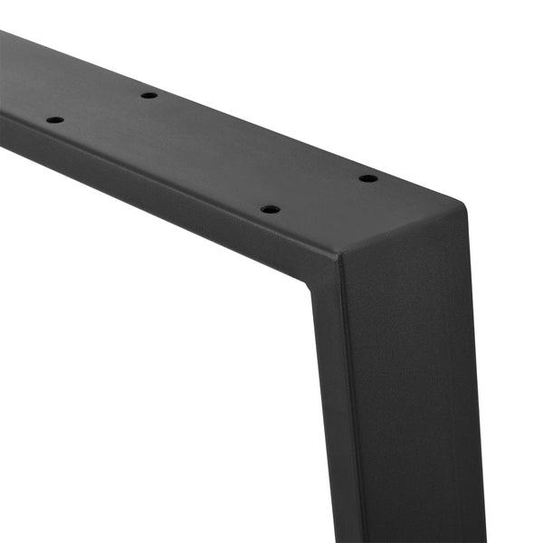 Bordsben set om 2-55-70x72cm pulverlackerat stål svart matt [en.casa]