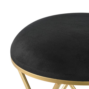 Sittpall Katrineholm 44x35cm svart mässing [en.casa]