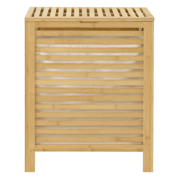 Tvättkorg Skövde med tvättsäck 50,5x35,5x60cm bambu [en.casa]