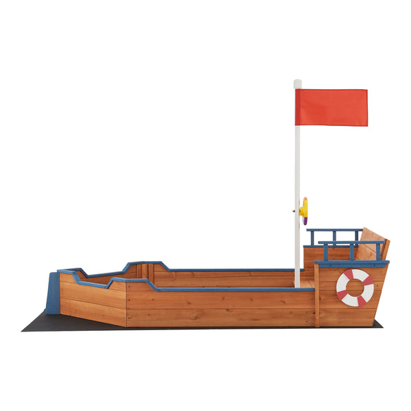 Sandlåda Mestia skepp båtformad 136x193x94 cm [en.casa]