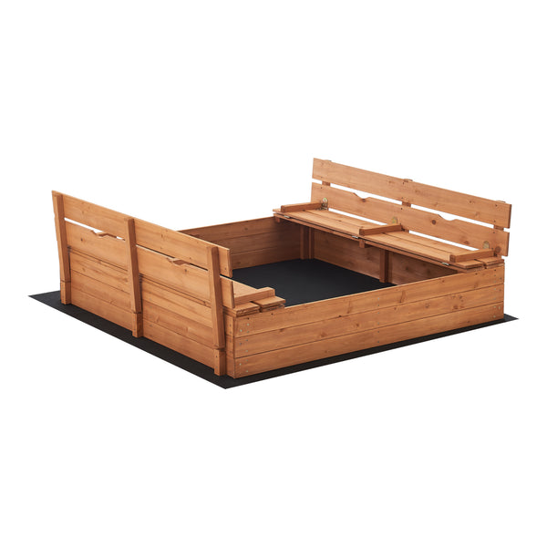 Sandlåda Campillos 23,5x118x114 cm med lock / bänk [en.casa]
