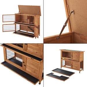 Kaninbur Falkenau Smådjursinhägnad 104x122x50cm Tallträ [en.casa]