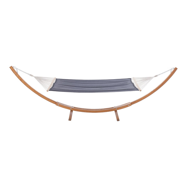 Hängmatta Langadia med stativ 415x120x125 cm lärk [en.casa]