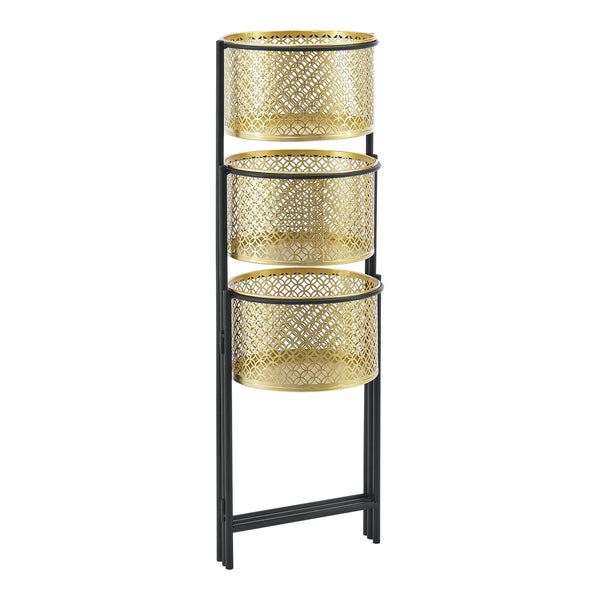 Piedestal Doel hopfällbar 3 krukor 69 x69x20 cm metall [en.casa]