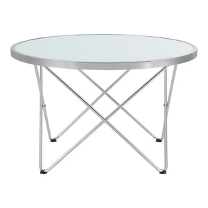 Soffbord Nikkeby Ø80x50 cm metall opalglas [en.casa]