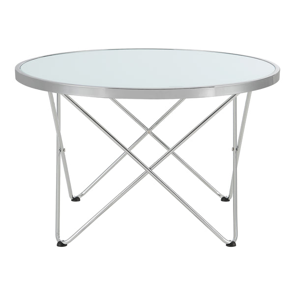 Soffbord Nikkeby Ø80x50 cm metall opalglas [en.casa]