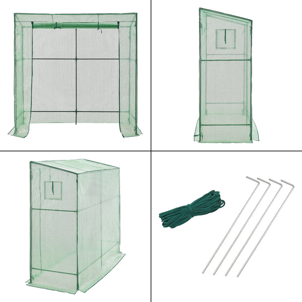 Växthus Vlaardingen 198x78x200cm Grönt [en.casa]