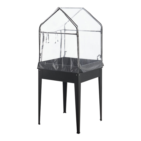Odlingsbädd med växthus Katwijk 60x60x152 cm [en.casa] 