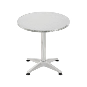 Barbord Avesta rund silver vikbar bordsskiva 75-115x60x60 cm [en.casa]