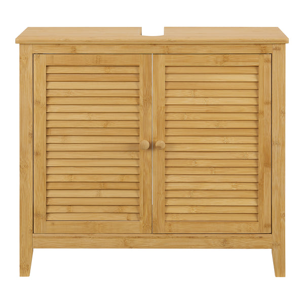 Tvättställsunderskåp Värmdö bambu 60x67x30 cm [en.casa]