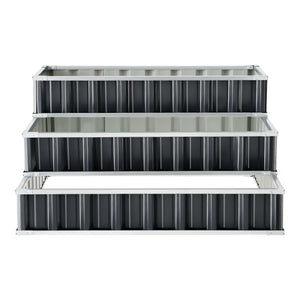 Odlingslåda Renswoude 3-nivåer 118x118x60 cm stål [en.casa]