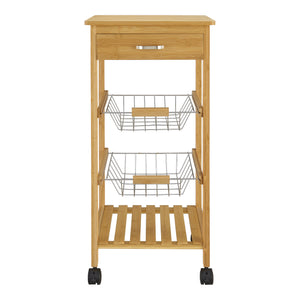 Rullvagn Stenungsund serveringsvagn bambu 76x36x36 cm [en.casa]