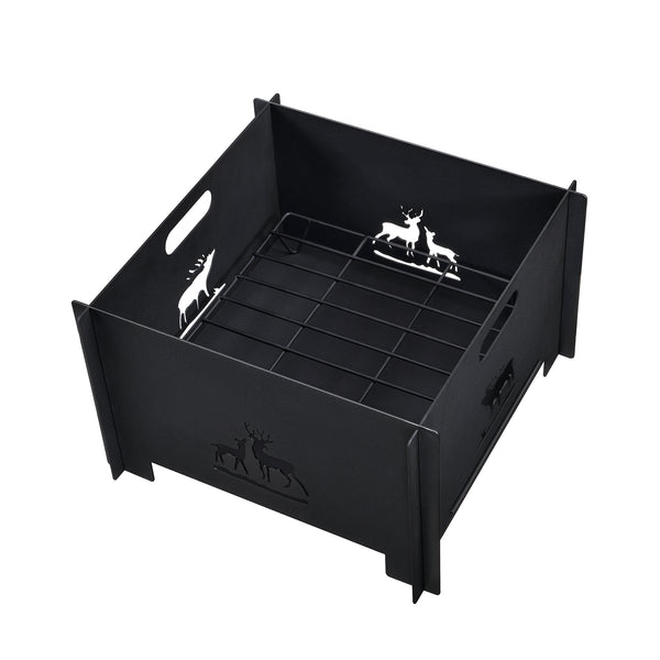 Eldfat Etnedal eldstad 25x40x40 cm metall svart [casa.pro] 