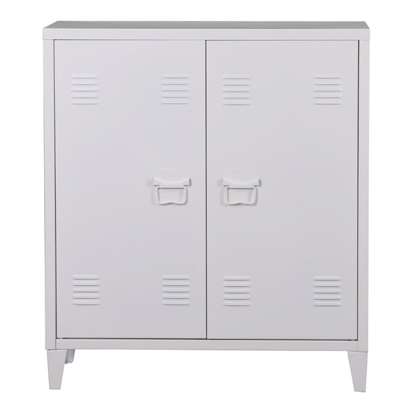 Kontorsskåp Oripää 90x80x33 cm stål vit [en.casa]