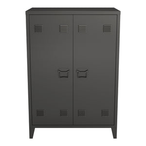 Kontorsskåp Oripää 110x75x33 cm stål svart [en.casa]