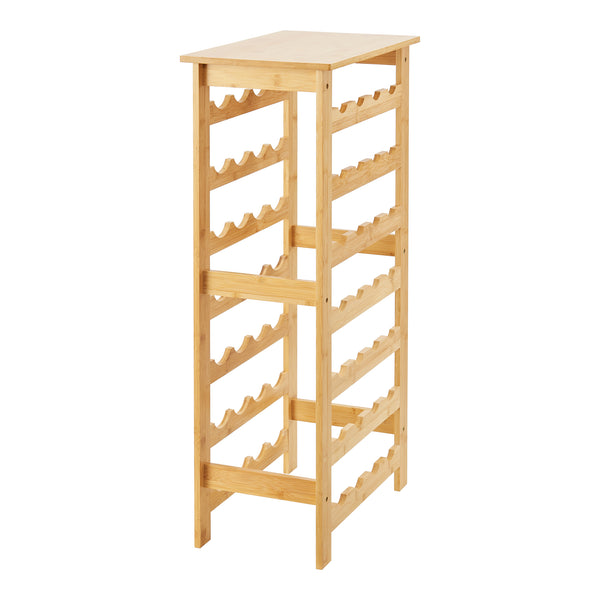 Vinställ Äänekoski i bambu för 28 flaskor 94x47x29 cm vinhållare [en.casa]