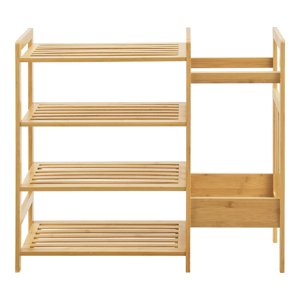 Skohylla Eckerö med paraplyställ bambu 64x72x27 cm [en.casa]