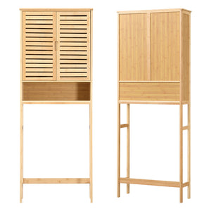 Badrumshylla Geta 170x66x23 cm bambu [en.casa]